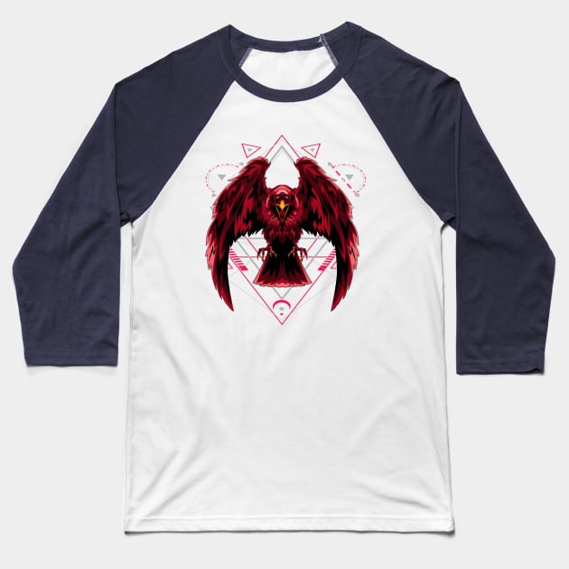 wing crow red Baseball T-Shirt by SHINIGAMII